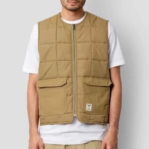 Fat Moose Aiden Vest Quilted Khaki Tan Size Medium